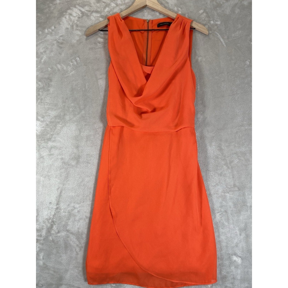 The Limited Womens Dress 6 NEW Coral Drapy Neck Sleeveless Sheath Faux Wrap